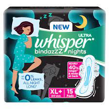 Whisper Ultra Bindazzz Nights XL+ 15 Pads